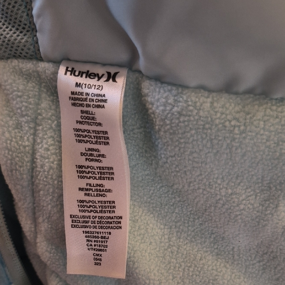 Hurley Blue and Pink Mountain Print Raincoat - Picture 13 of 14